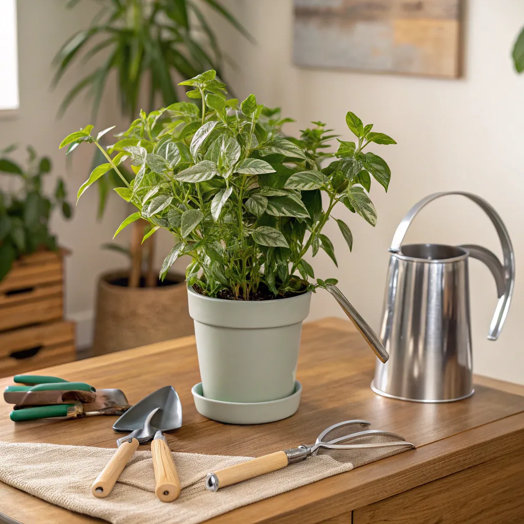 Indoor Plant with Tools